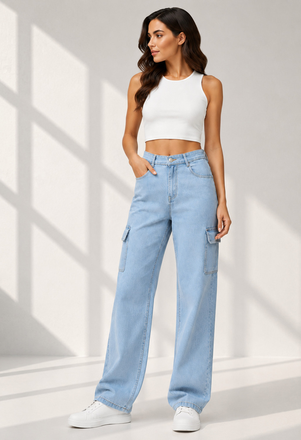 Image of White leapard Women Cargos