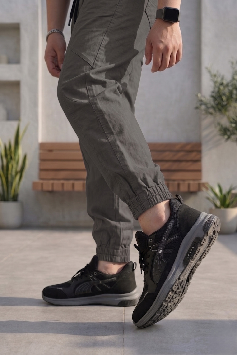 Image of VENRBD Tapered Men Grey Trousers
