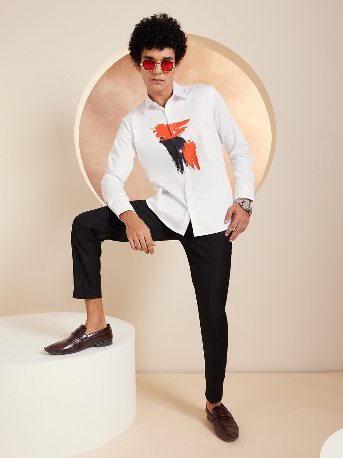Image of DENNISON Regular Fit Men Black Trousers