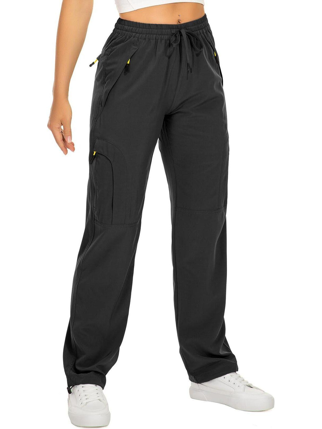 Image of Q-Rious Solid Women Black Track Pants