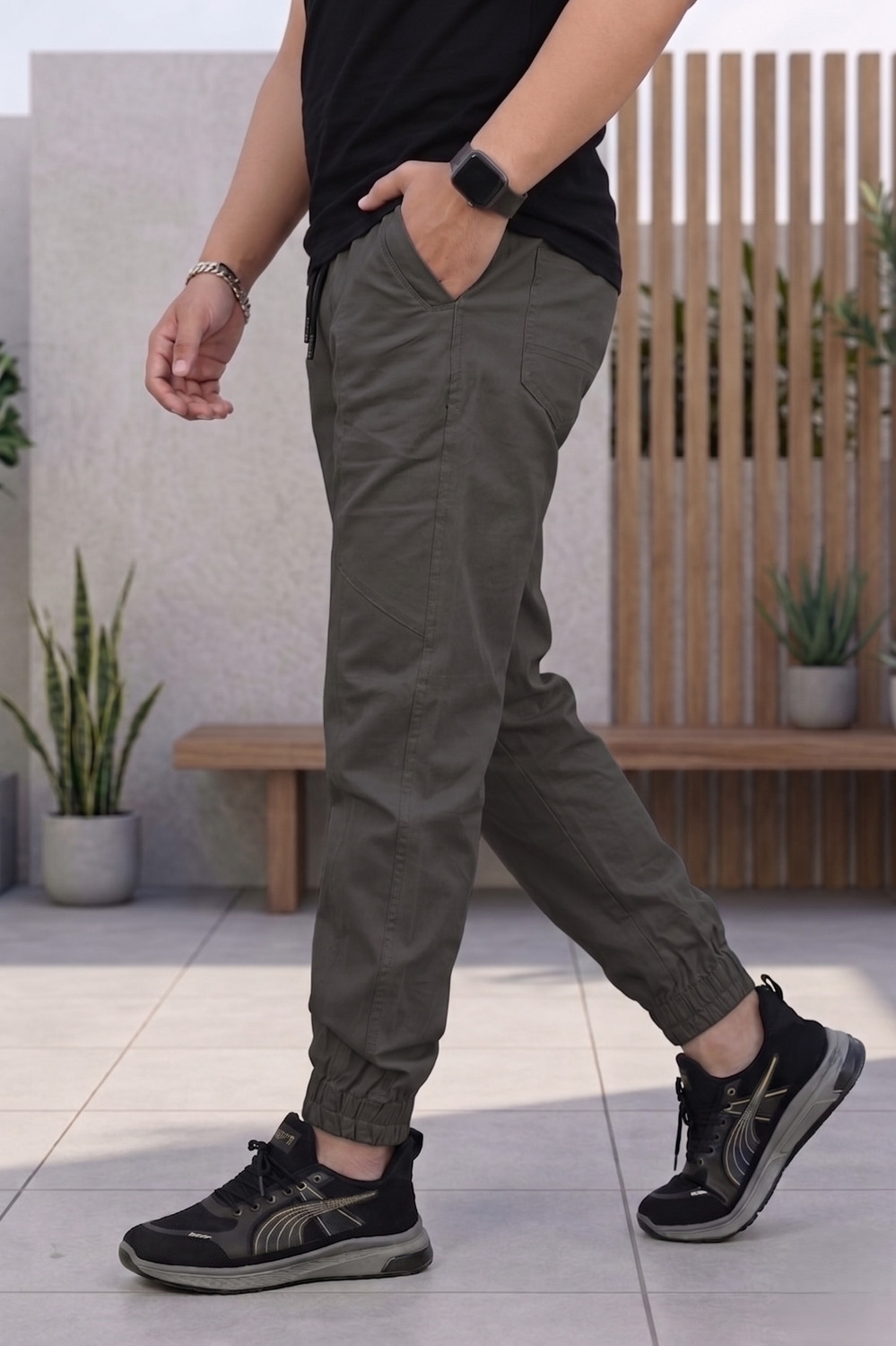 Image of VENRBD Tapered Men Grey Trousers
