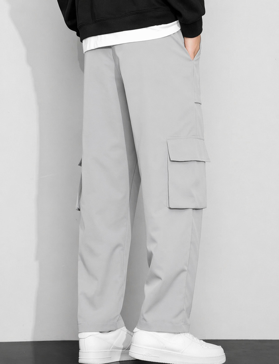 Image of URBNHYPE Solid Men Grey Track Pants