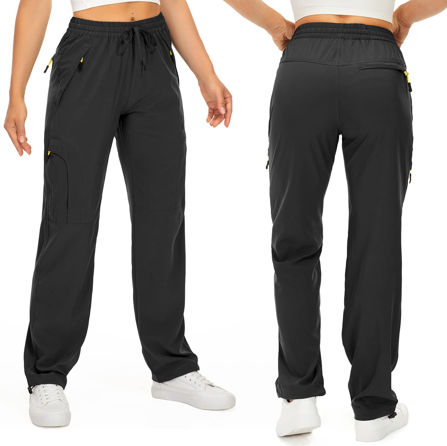 Image of Q-Rious Solid Women Black Track Pants