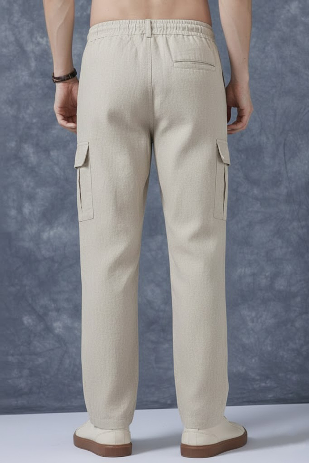 Image of Vogaan Regular Fit Men Beige Trousers