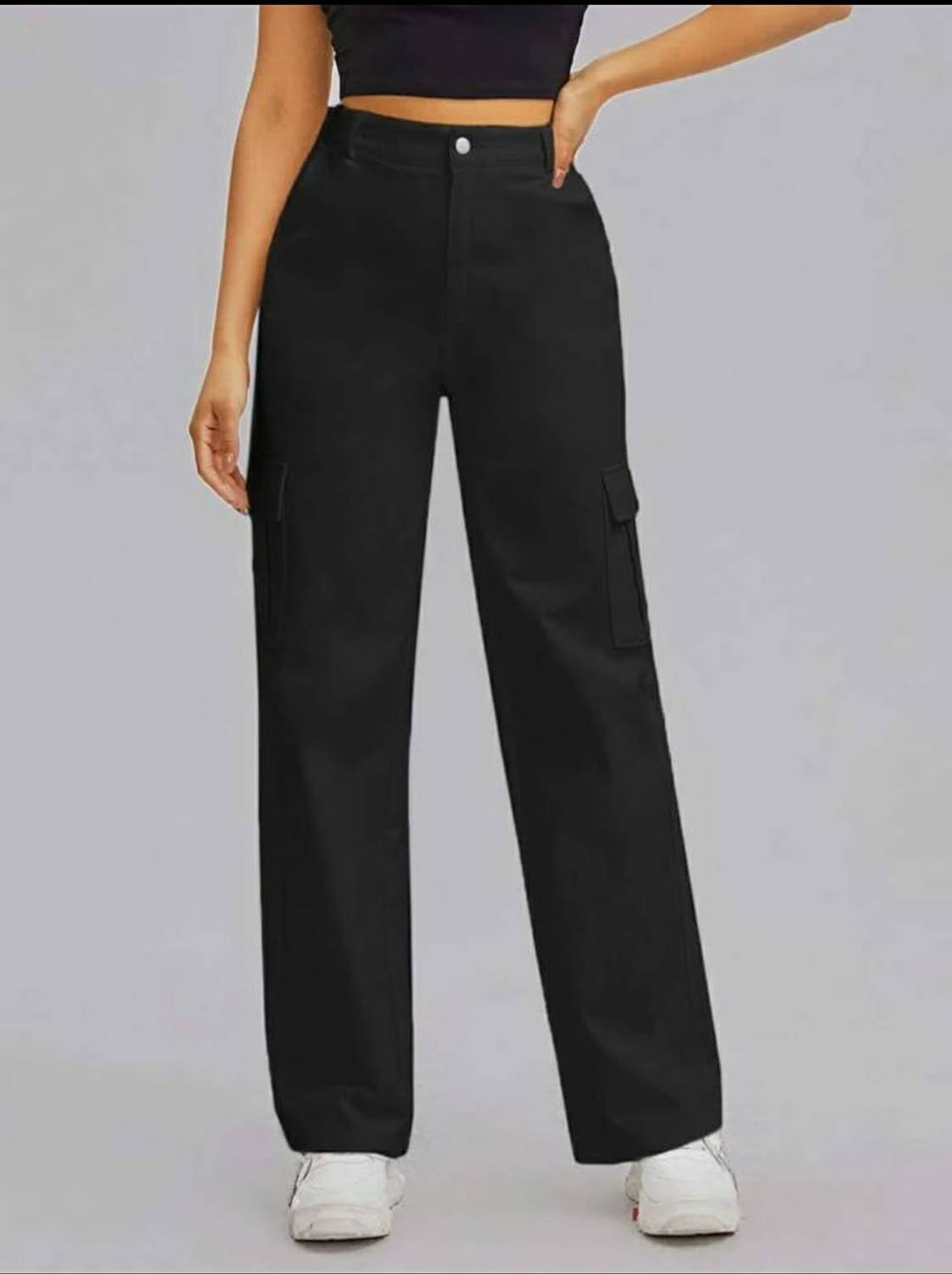 Broadstar Relaxed Women Black Trousers