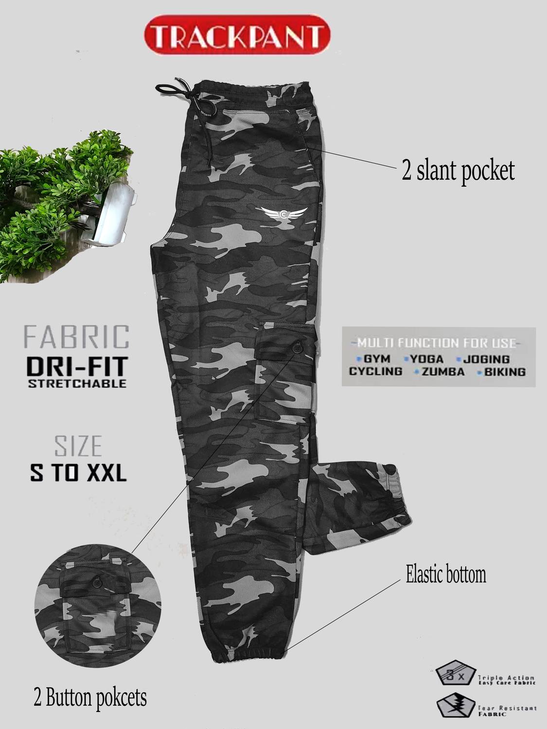 Chrome Men Black Track Pants