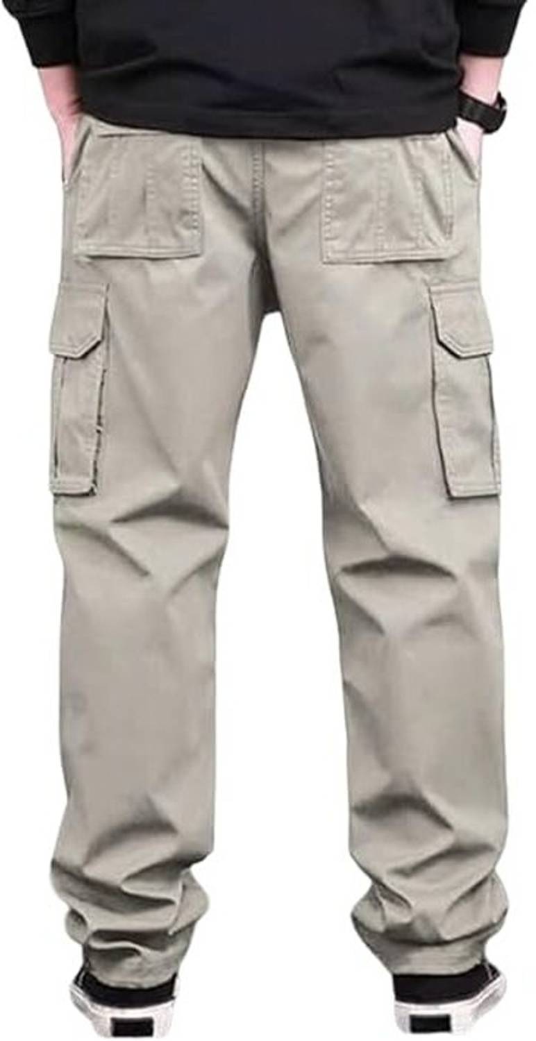 SATVISH Solid Men Grey Track Pants - Image 3