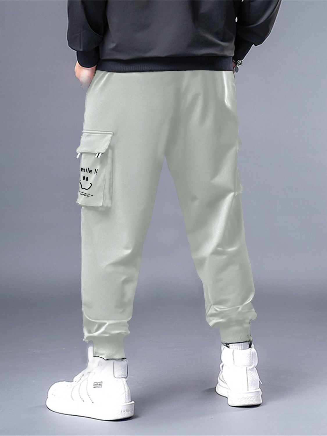 Image of Jump Cuts Relaxed Men Grey Trousers