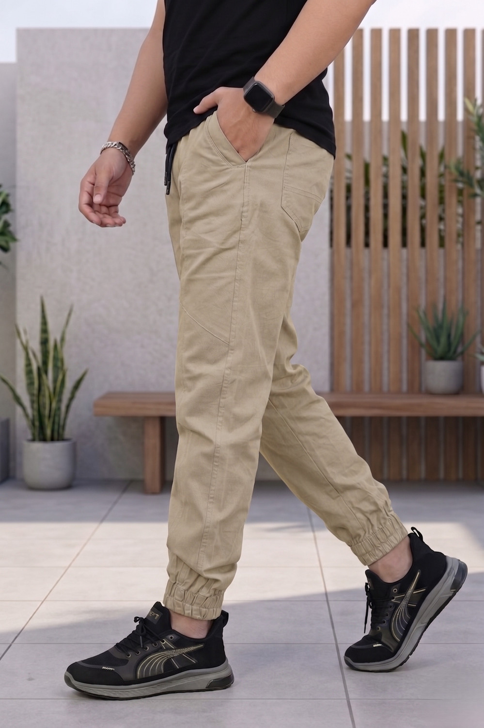 Image of VENRBD Tapered Men Khaki Trousers