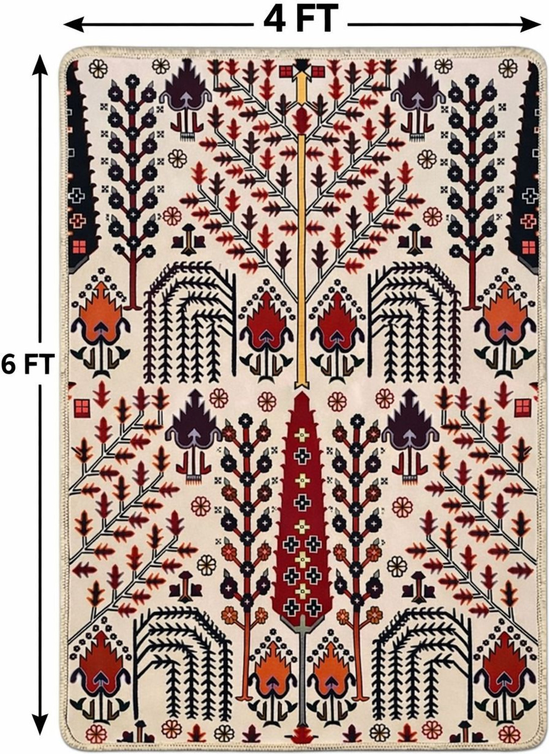 Image of Flipkart SmartBuy 121 cm X 182 cm Polyester Carpet (Rectangle, Beige)