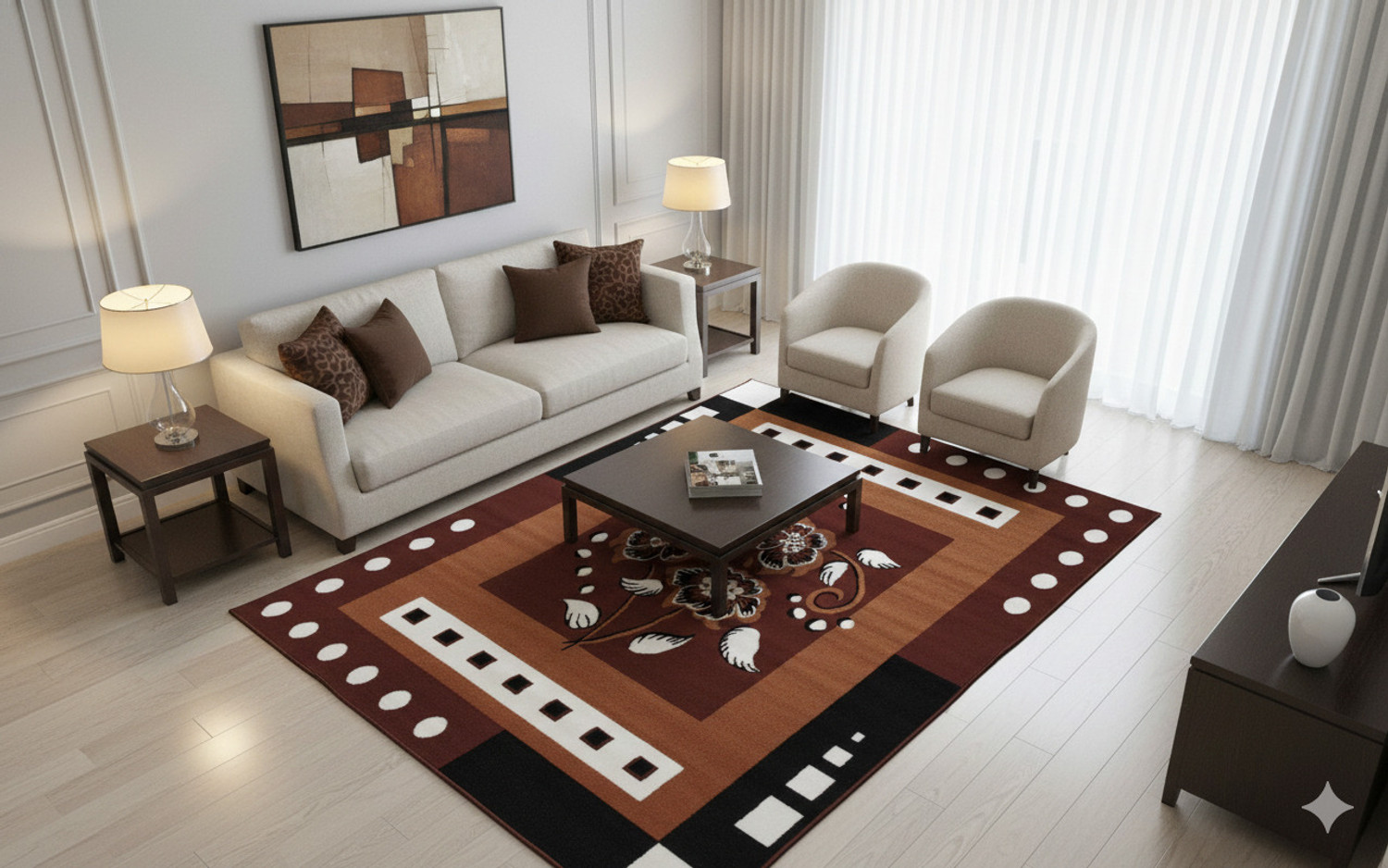 Image of LUXE LEGACY CARPET 7 ft X 5 ft Silk Carpet (Rectangle, Grey)