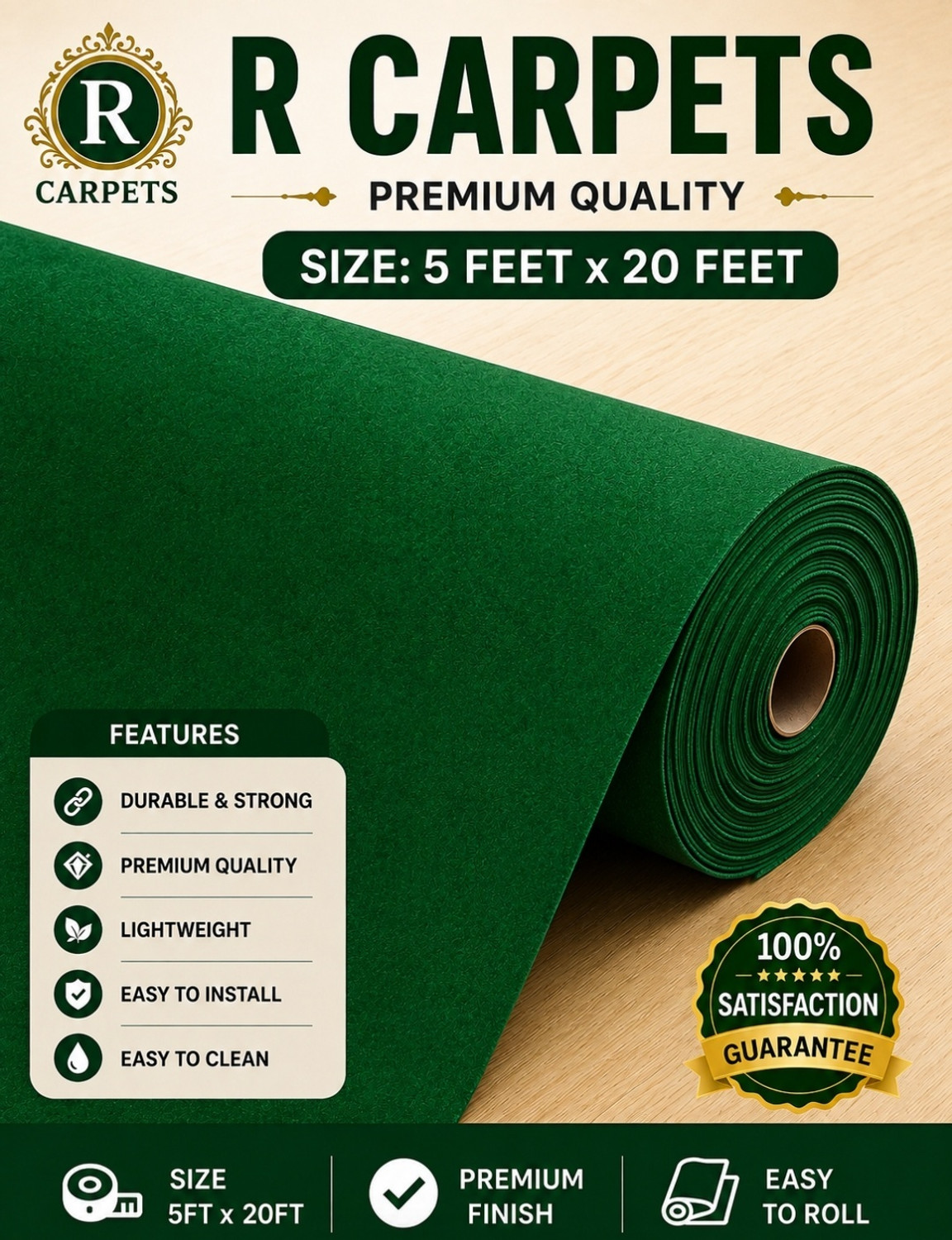 Image of R CARPETS 5 ft X 20 ft Acrylic Carpet