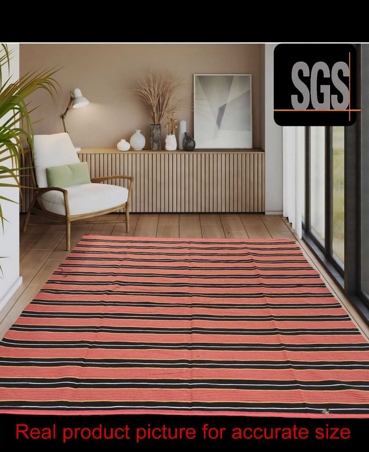 Image of SGSTEXTILES 245 cm X 335 cm Cotton Dhurrie