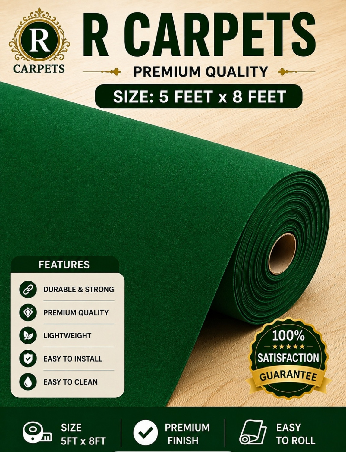 Image of R CARPETS 5 ft X 8 ft Acrylic Carpet