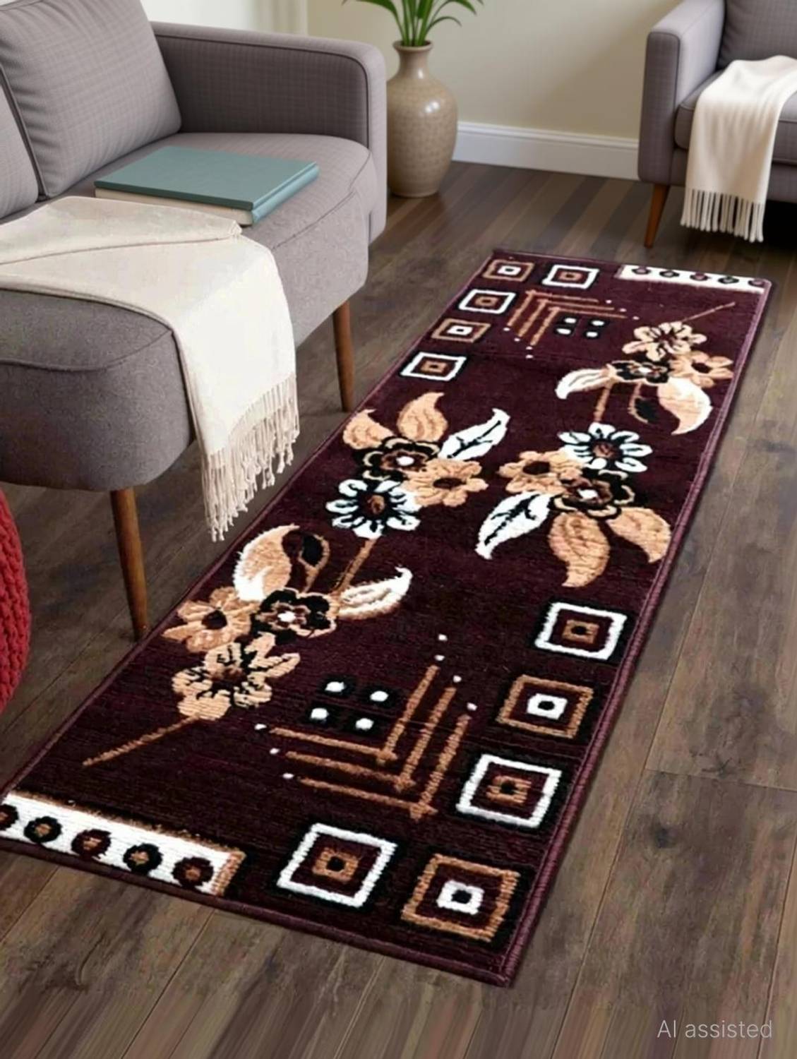 Samjeeda Handloom Carpet 2x5 Feet Polyester, Acrylic - Image 1
