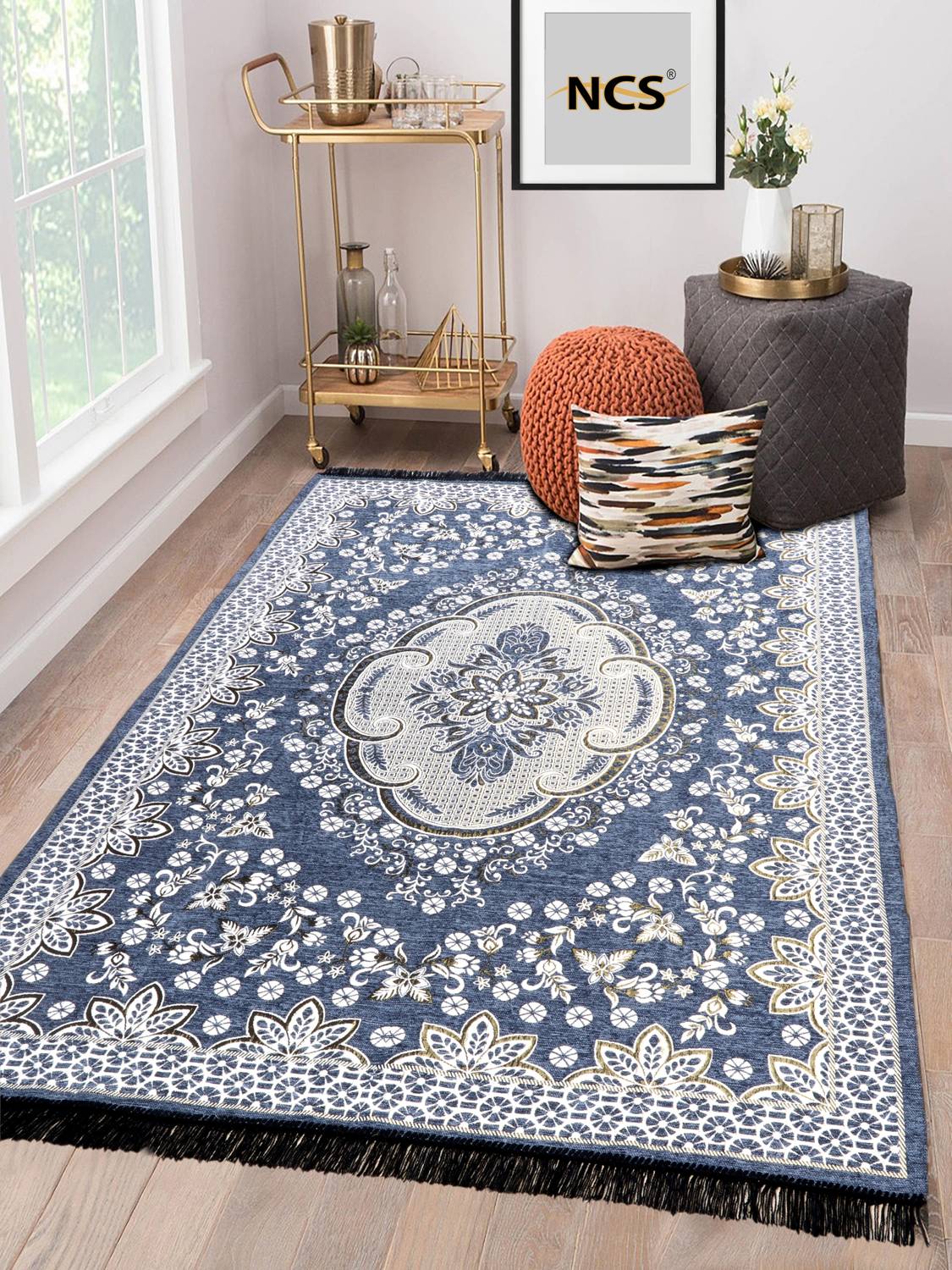 NCS 5 cm X 7 cm Chenille Carpet (Rectangle, Grey)