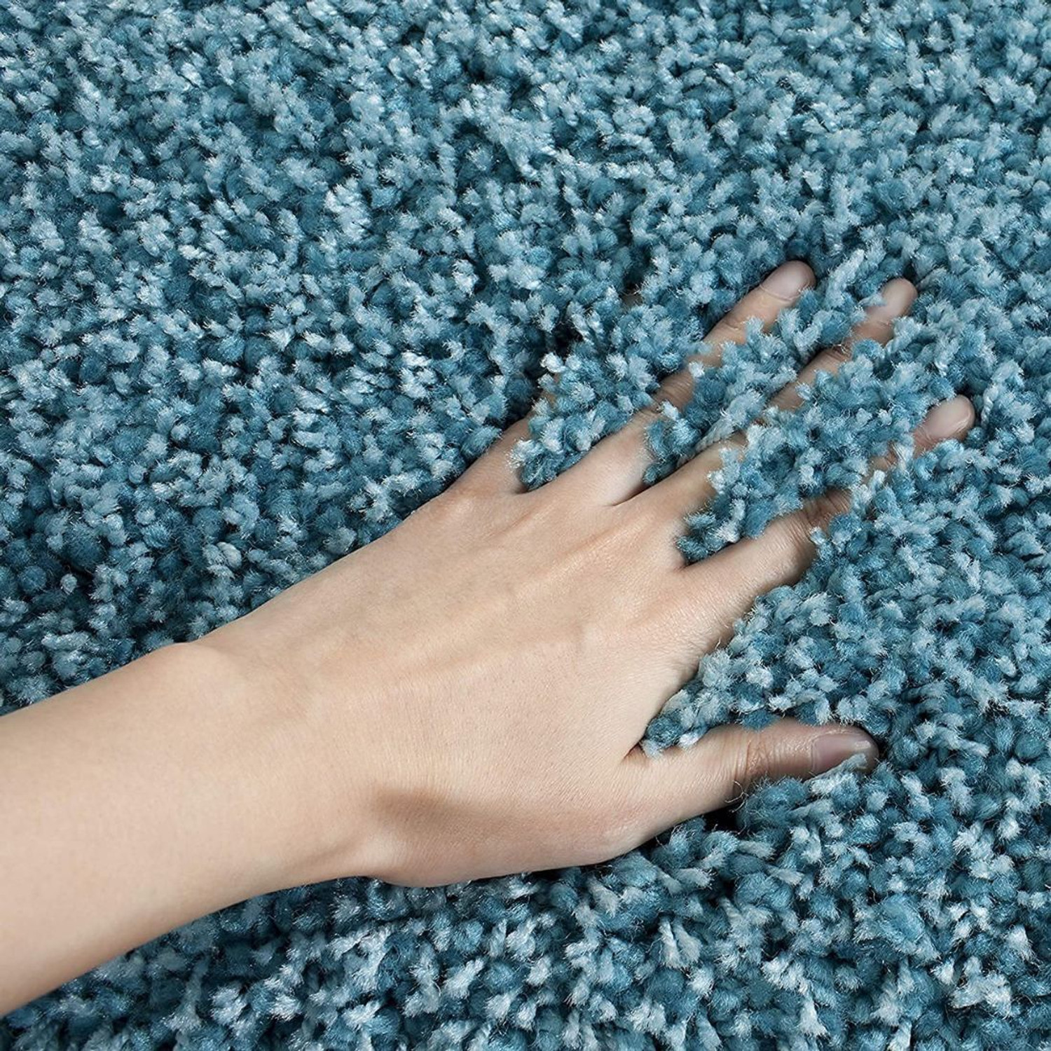Image of shopgallery 92 cm X 153 cm Polyester Carpet (Rectangle, Blue)