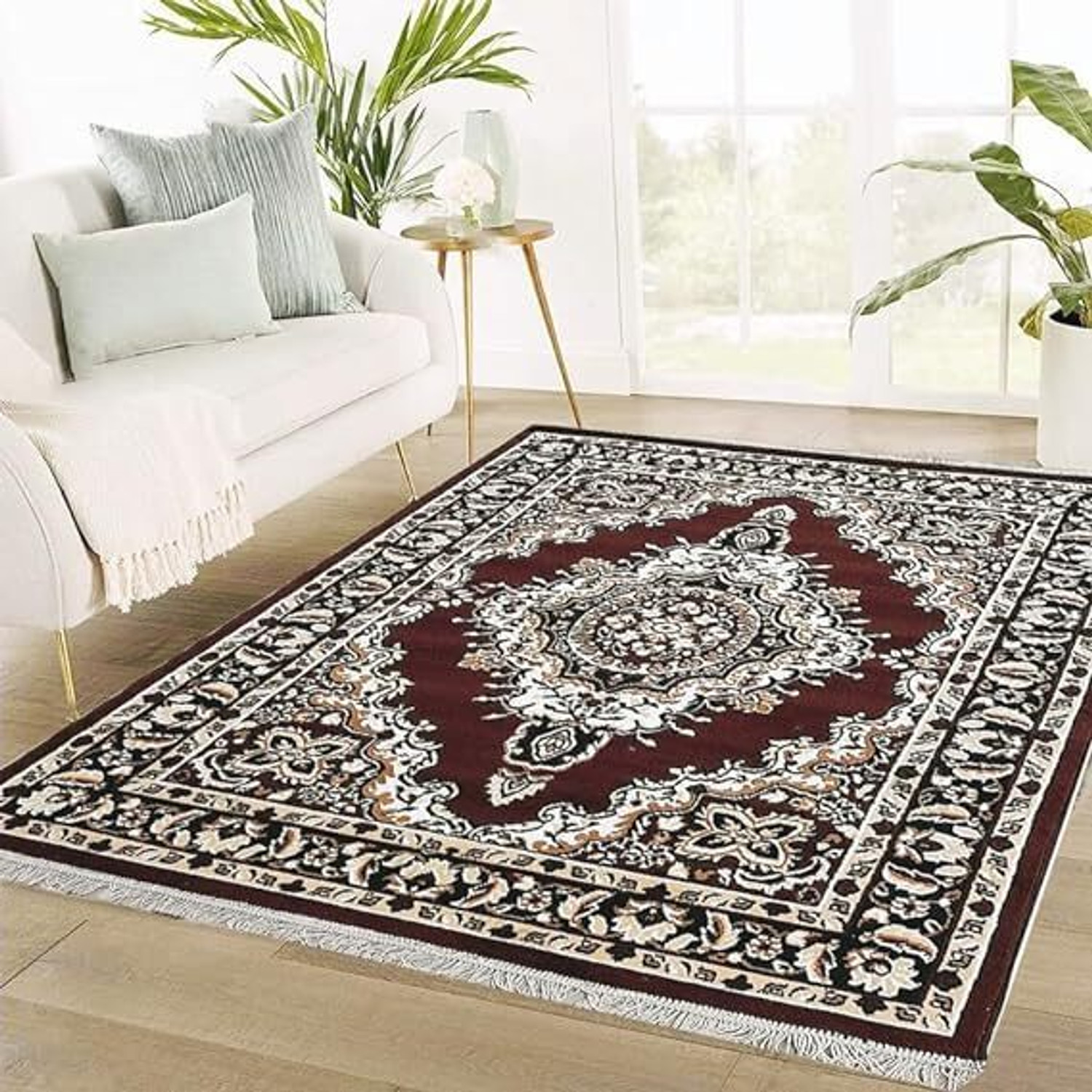 Image of BhCarpet 5 ft X 7 ft Acrylic Carpet (Rectangle, Multicolor)