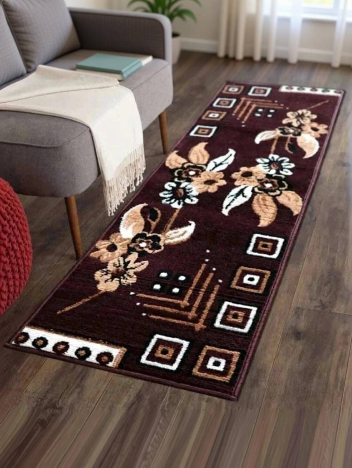 Samjeeda Handloom Carpet 2x5 Feet Polyester, Acrylic - Image 5