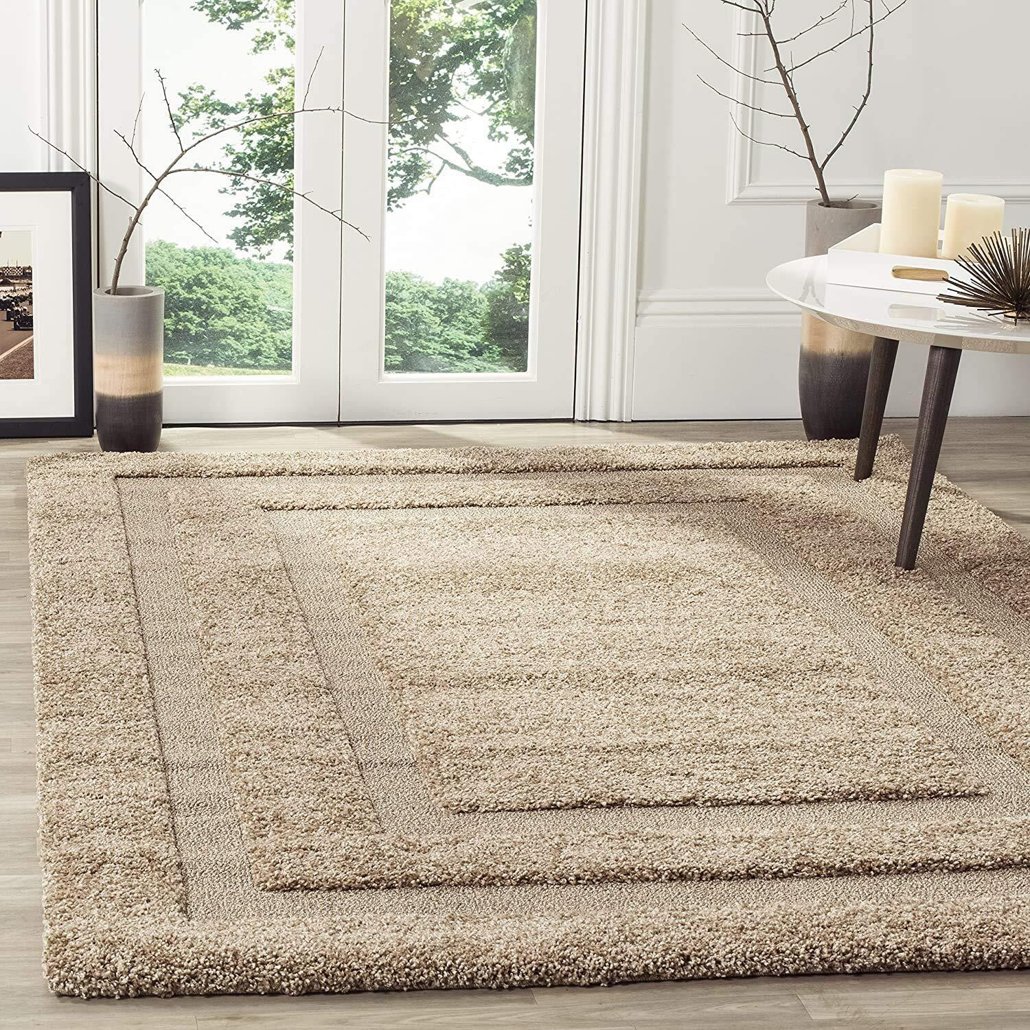 Image of SHAGGYRUGS 3 ft X 5 ft Silk Carpet (Rectangle, Gold)