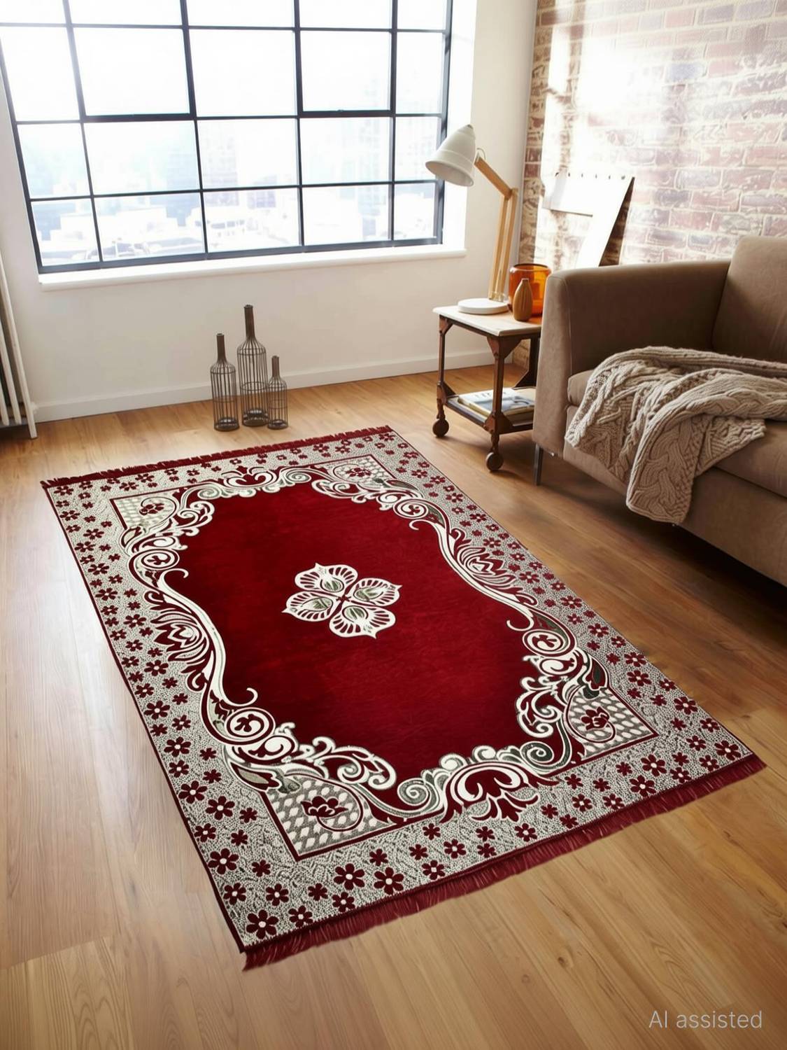 Achintya 5 ft  X 7 ft Velvet Carpet