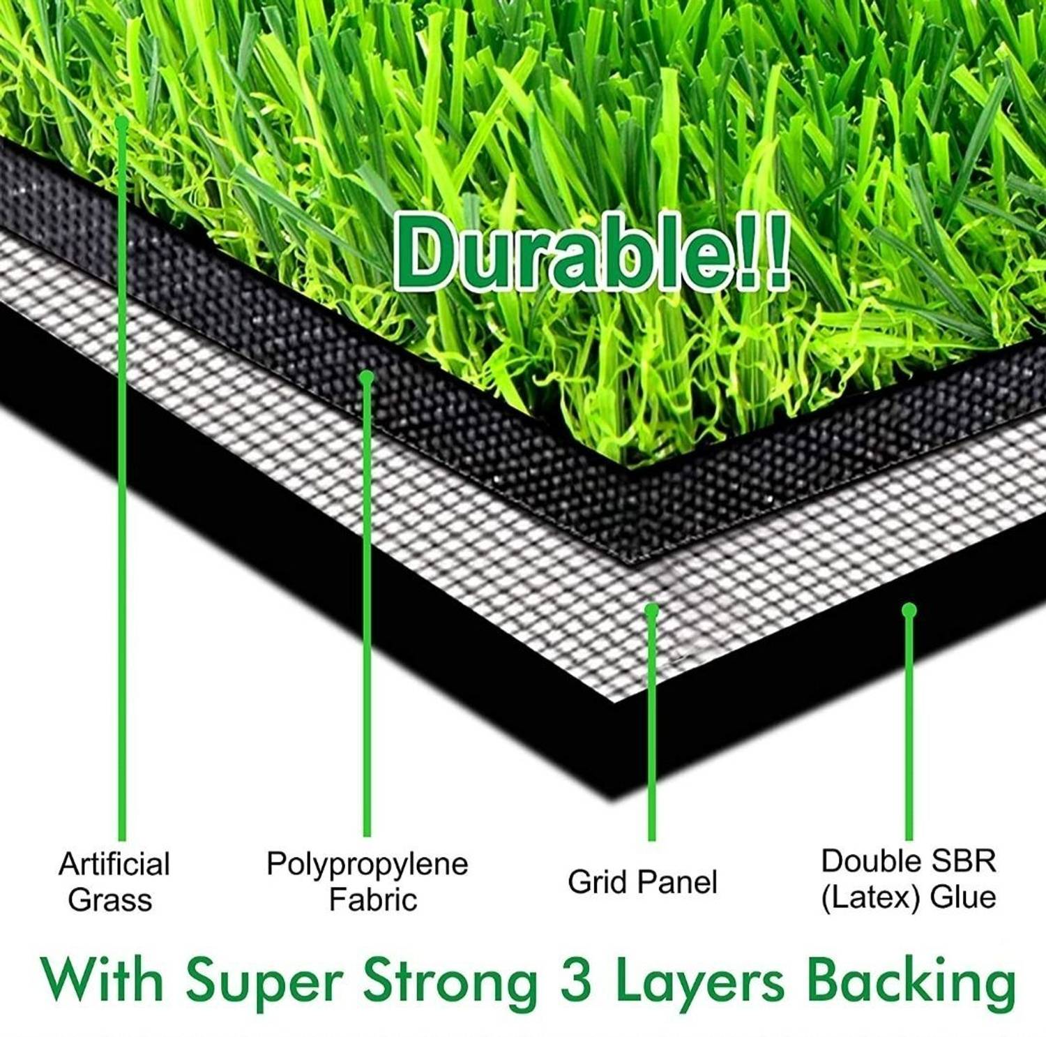 CHETANYA 4 ft X 6 ft Polypropylene Grass Carpet - Image 4