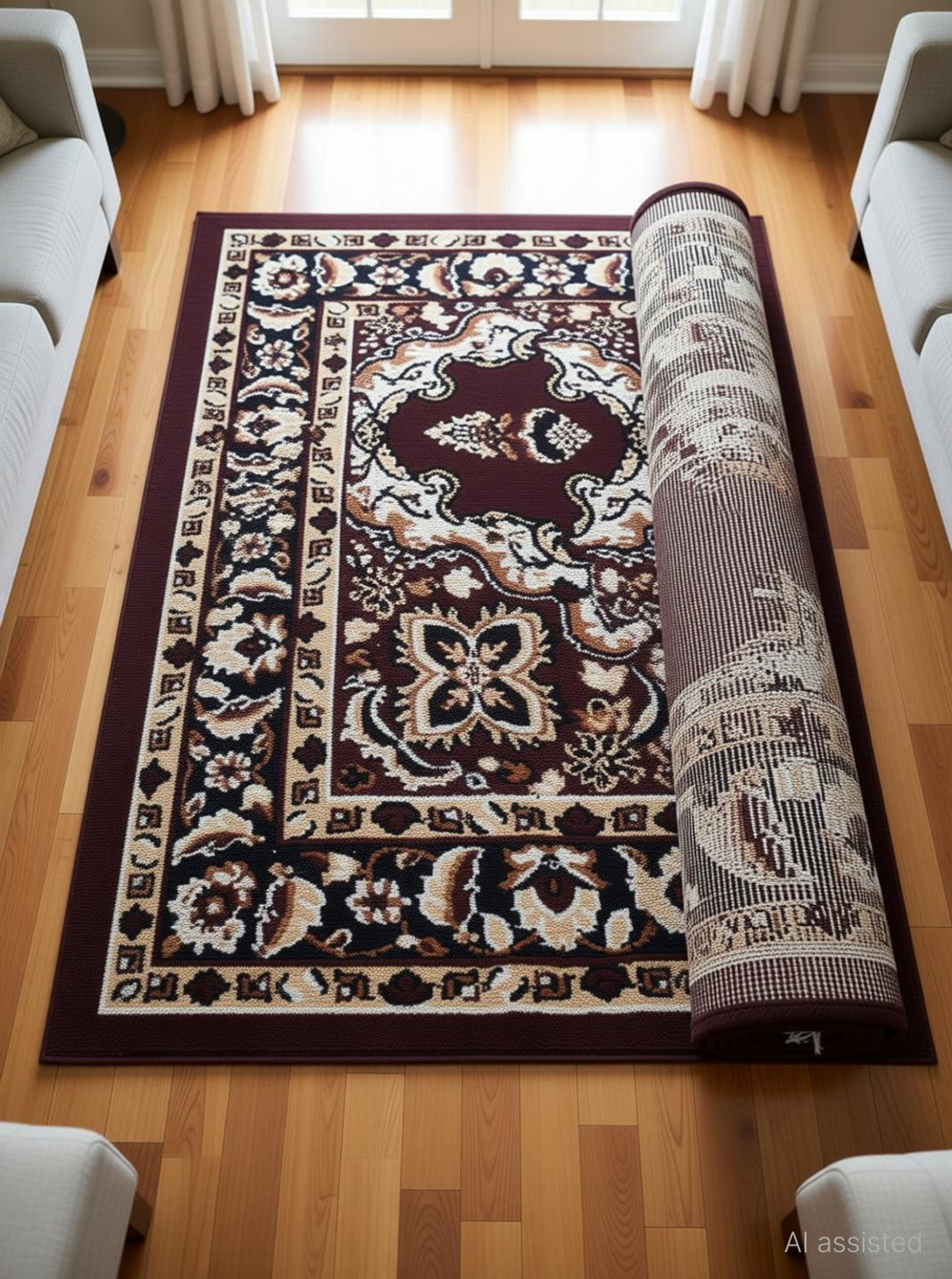 Image of BhCarpet 5 ft X 7 ft Acrylic Carpet (Rectangle, Multicolor)