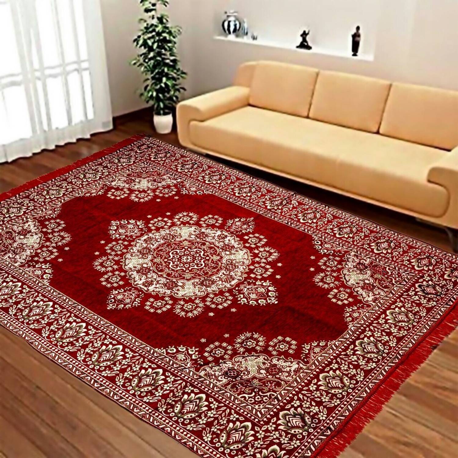 Achintya 5 ft  X 7 ft Velvet Carpet