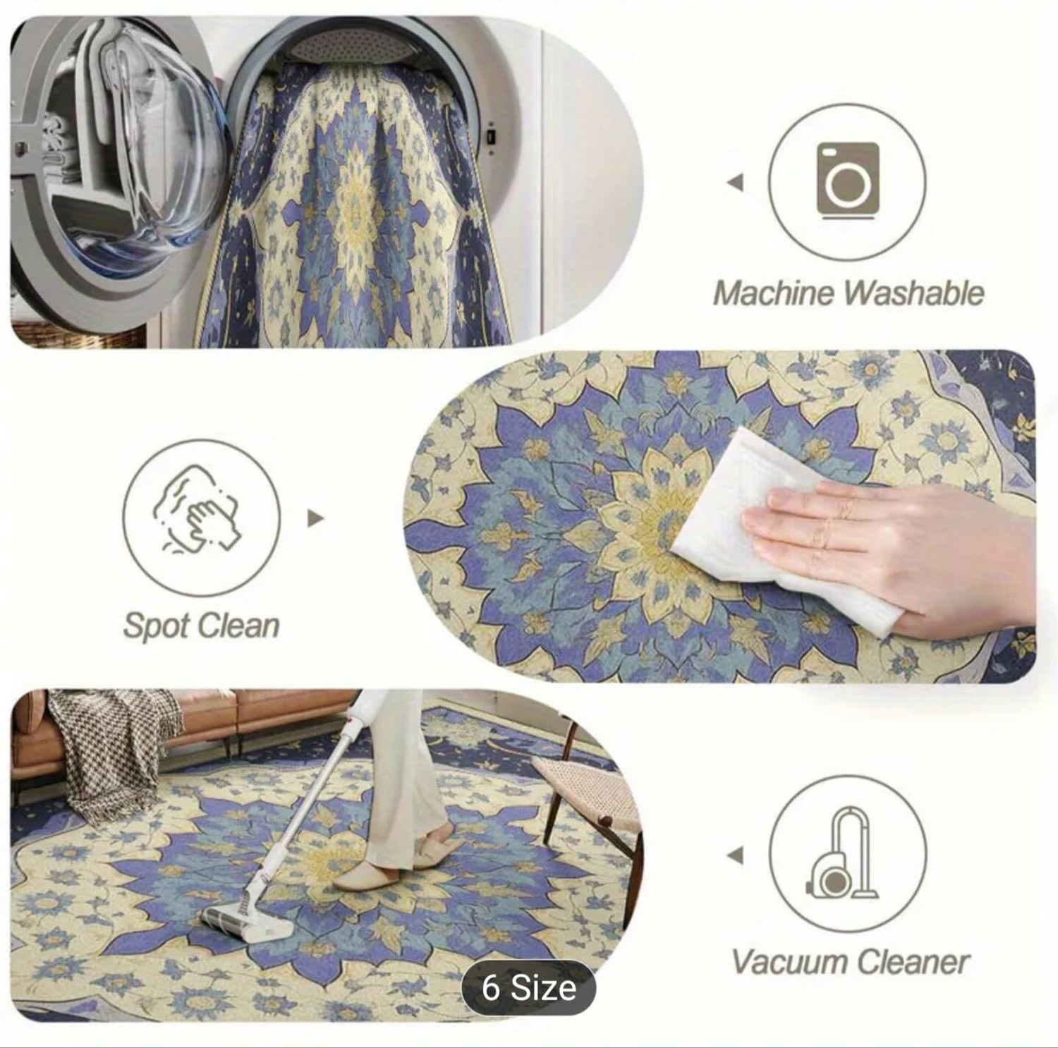 Image of Prisha Cart 183 cm X 122 cm Polyester Carpet