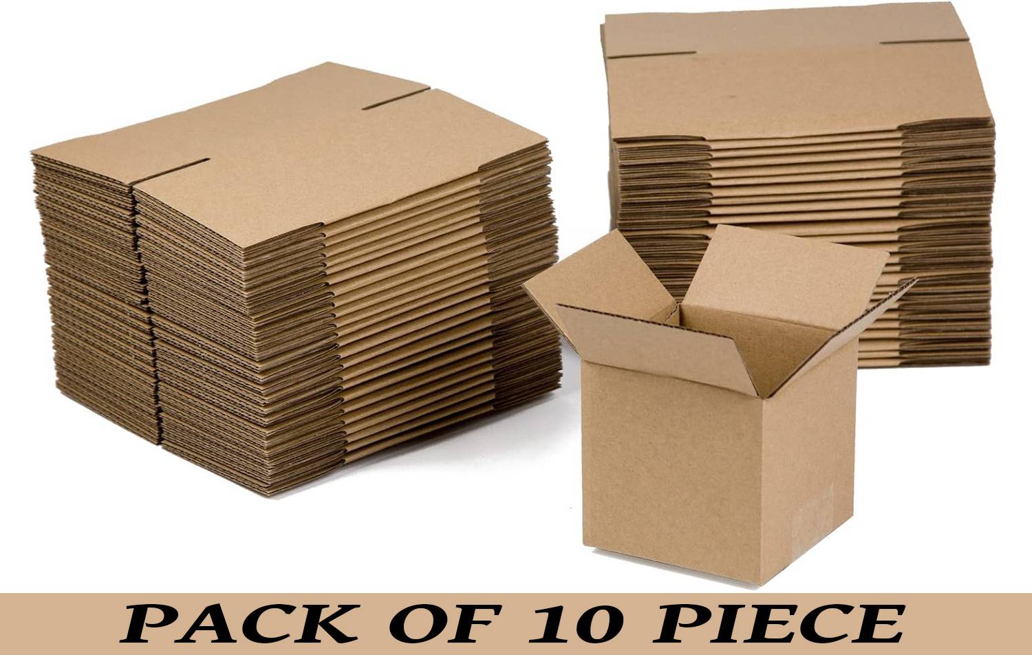 AAMU MOON Regular Slotted Carton Cardboard, Craft Paper 3 Ply 4.4x4.4x4.4 Inch Packaging Boxes For Shipping, Storage & Heavy Duty Use Packaging Box