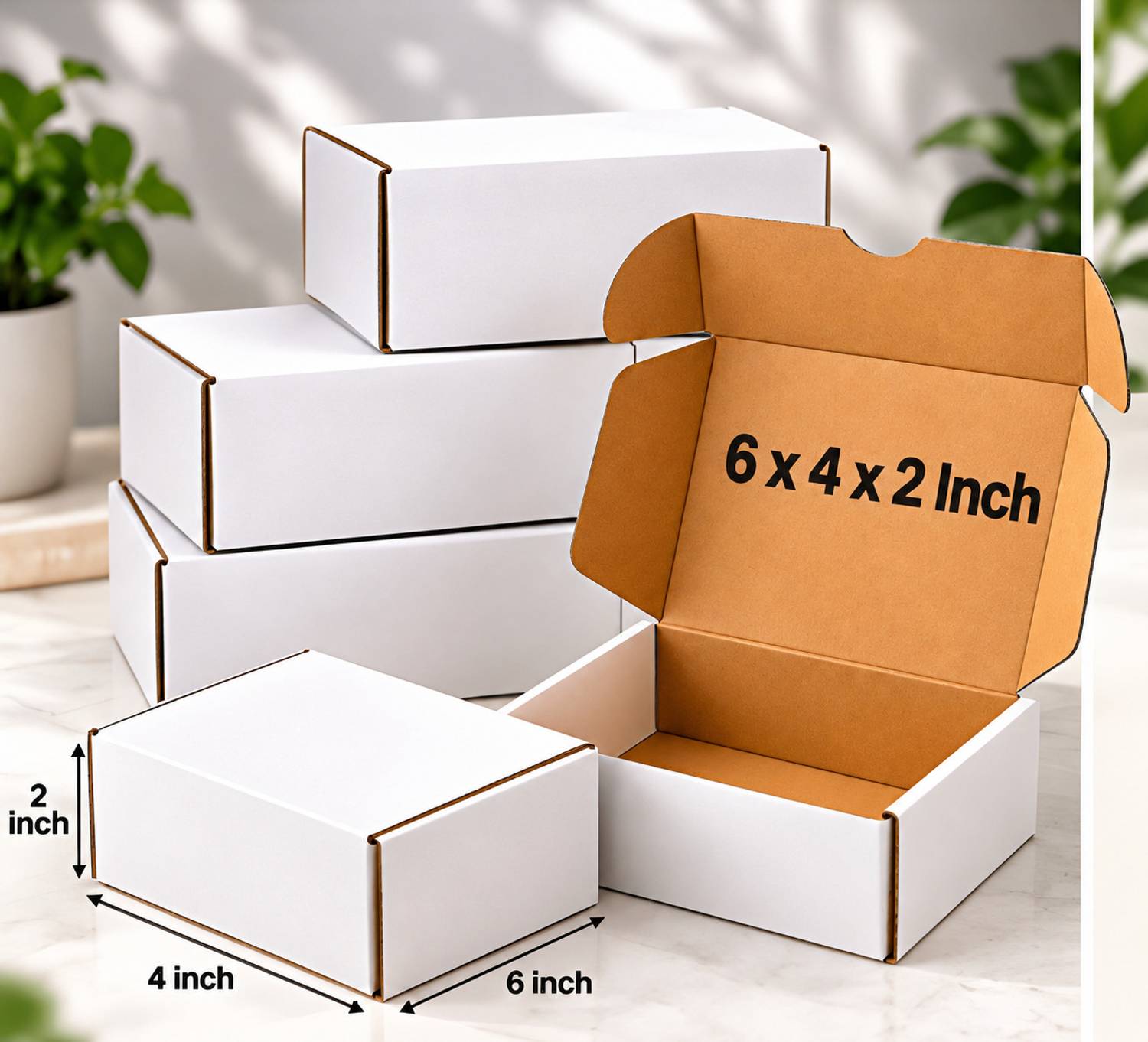 Akash Corrugated Cardboard 3 Ply White Flap Box 6x4x2 Inch for Jewellery|Gifts|Cosmetics|Ecommerce Packaging Box