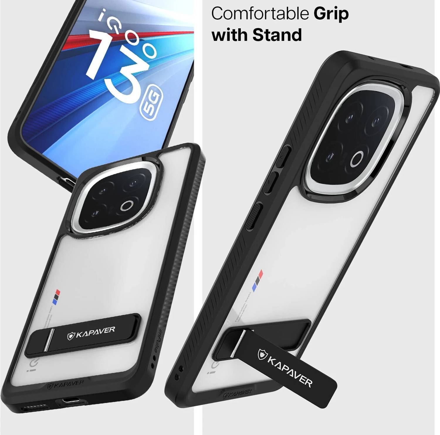 Kapaver Back Cover for iQOO 13 Black - Image 2