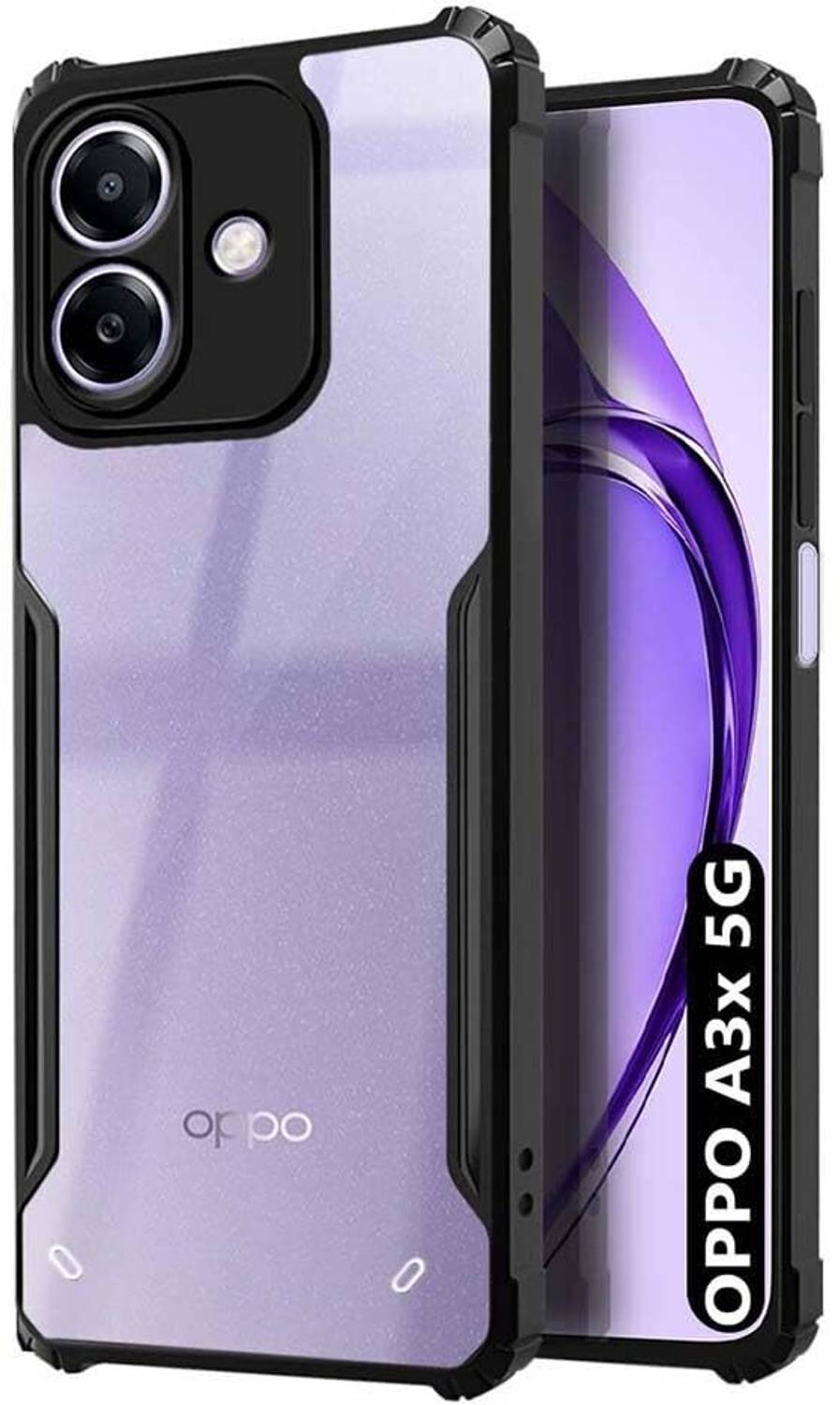 Bodoma Back Cover for Oppo A3X 5G, Oppo A3 5G transparent/Black