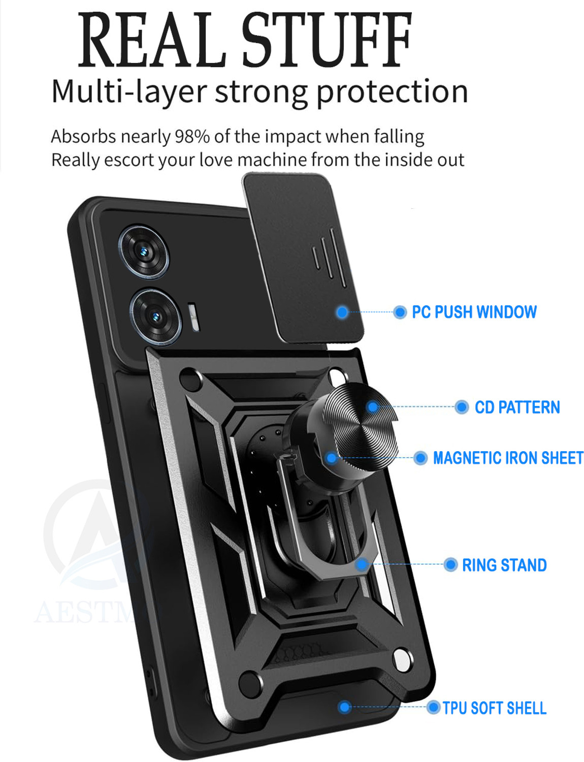 Image of KaseMast Back Cover for Moto Edge 50 Fusion Shock Proof