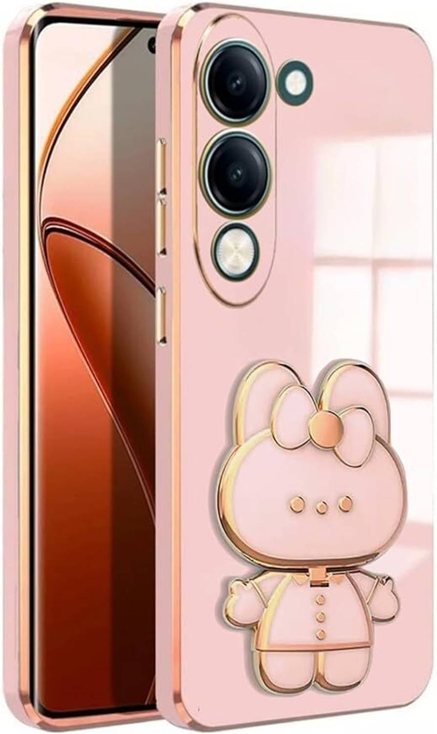 A3sprime Back Cover for vivo Y19 5G with Cute 3D Cartoon Shaped Folding Mobile Stand Holder