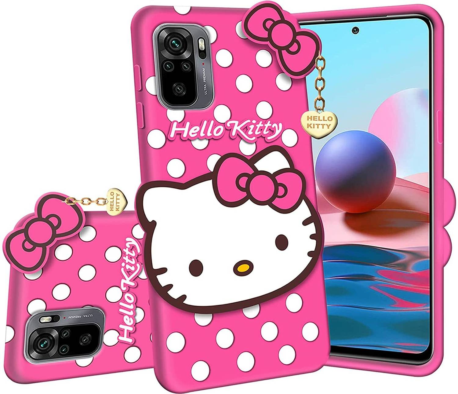 BOZTI Back Cover for Redmi Note 10S, Redmi Note 10, Cute Hello Kitty Case