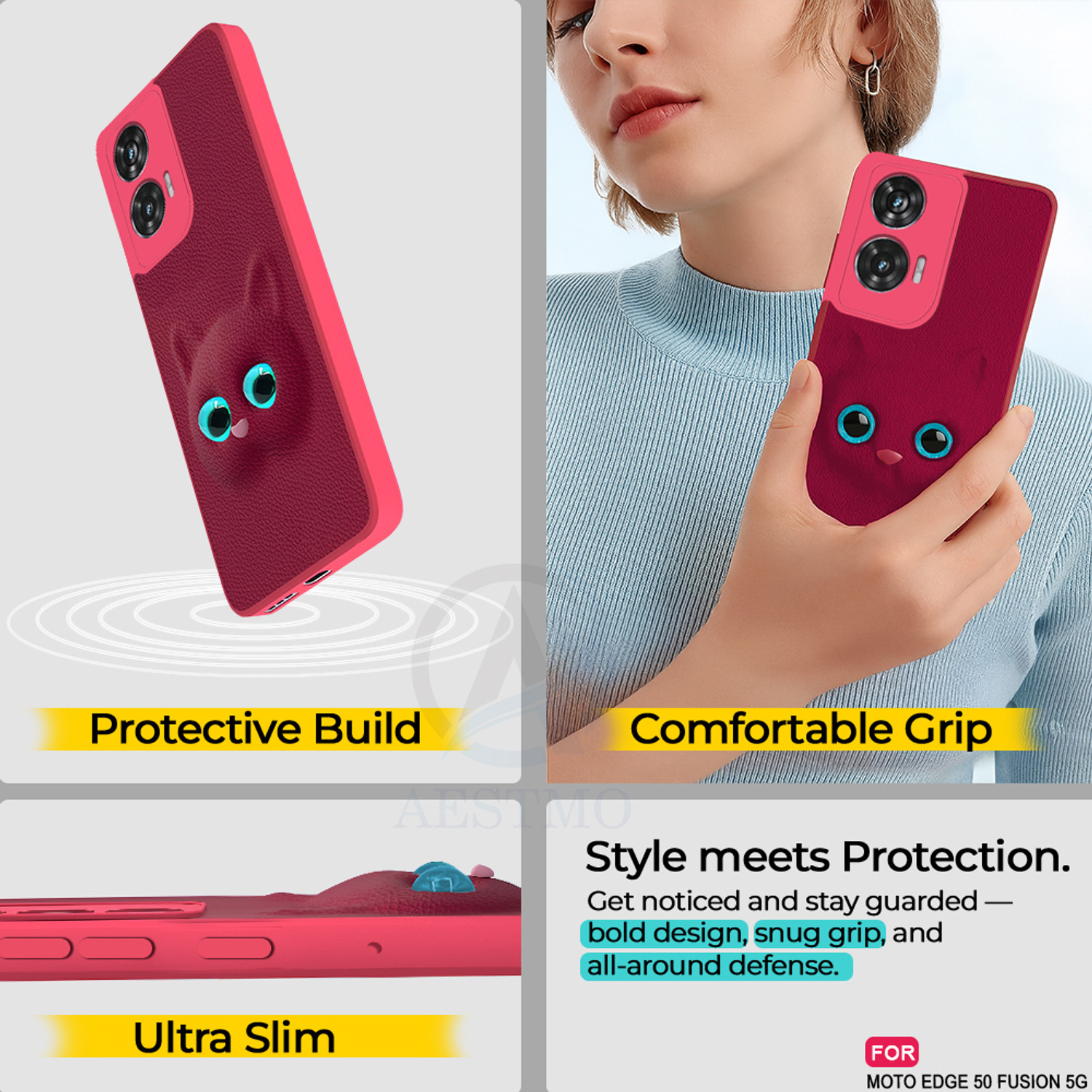 Image of AESTMO Back Cover for MOTOROLA Edge 50 Fusion