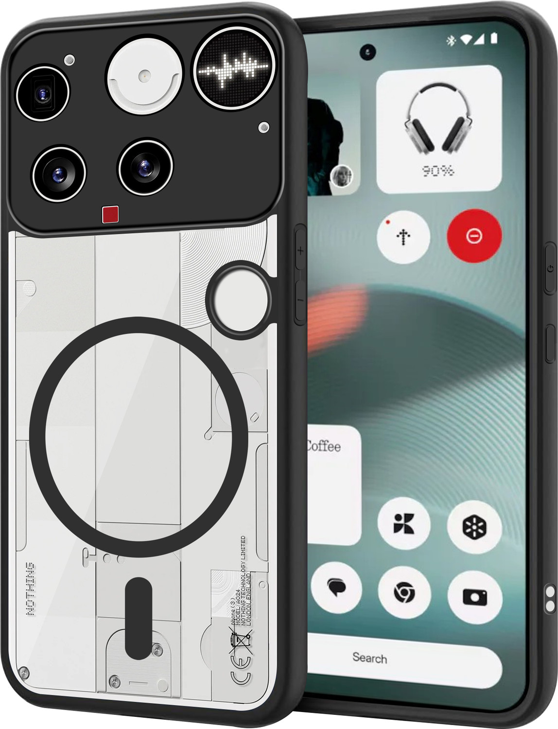 Image of CEDO XPRO Back Cover for Nothing Phone 3 (5G) (Black, Dual Protection, Plastic, Pack of: 1)