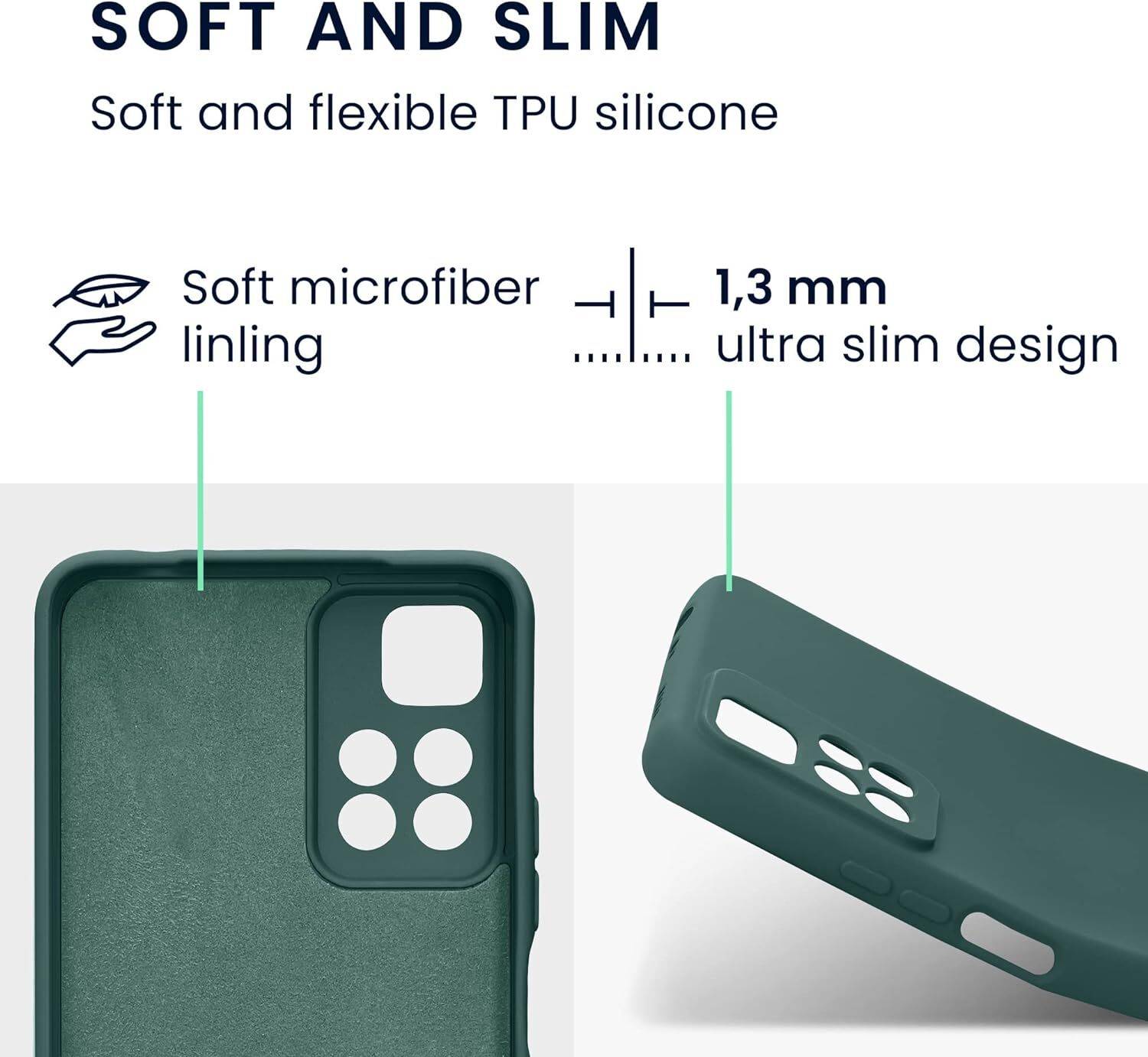Custodia In Silicone TPU Per Redmi Note 11 Pro+ 5G | Morbida E Antigraffio | Verde Matcha