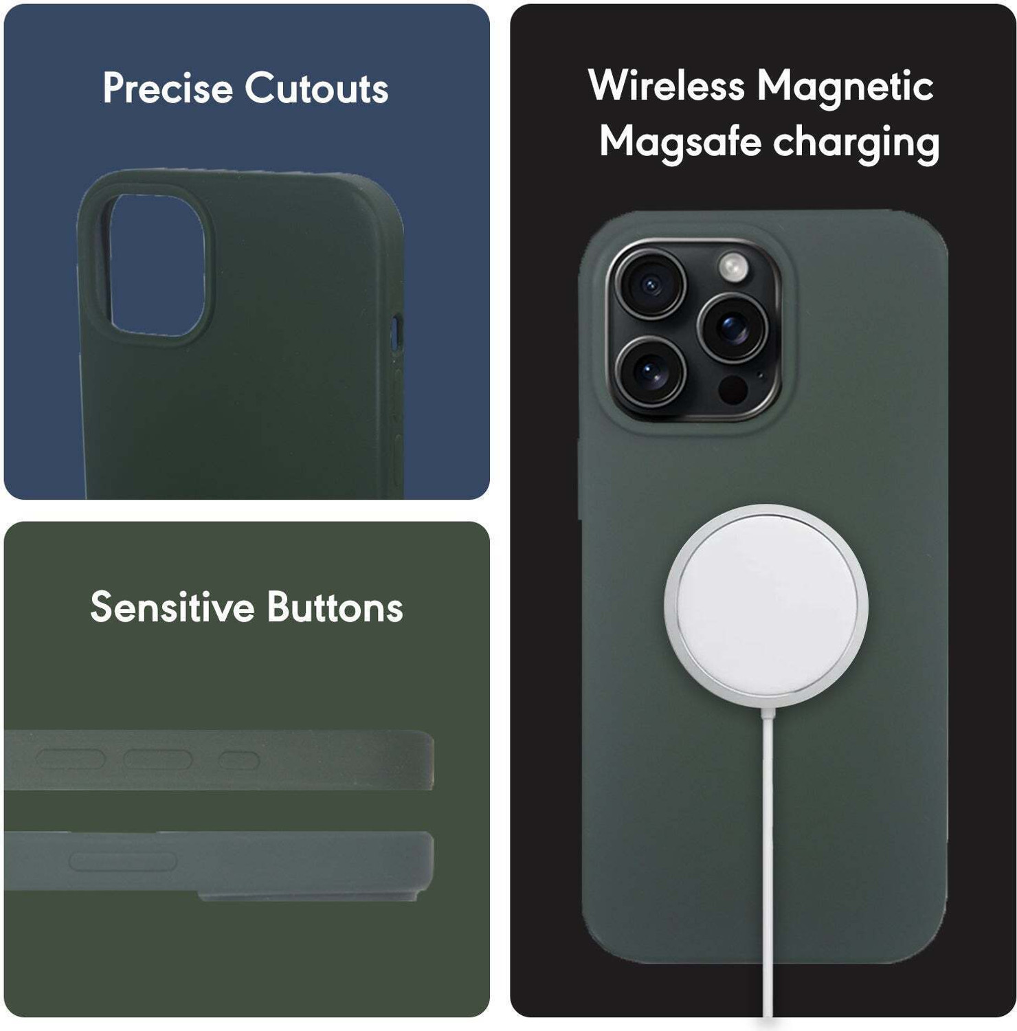 Image of Sprig Liquid Silicone Back Cover for Apple iPhone 15 Pro, iPhone 15 Pro, 15 Pro