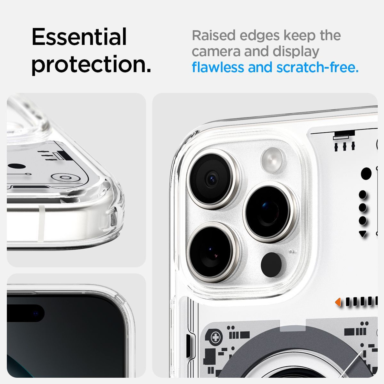 Image of Spigen Ultra Hybrid MagFit Back Cover for Apple iPhone 16 Pro Max (Transparent, Magsafe, Thermoplastic Polyurethane, Polycarbonate, Pack of: 1)