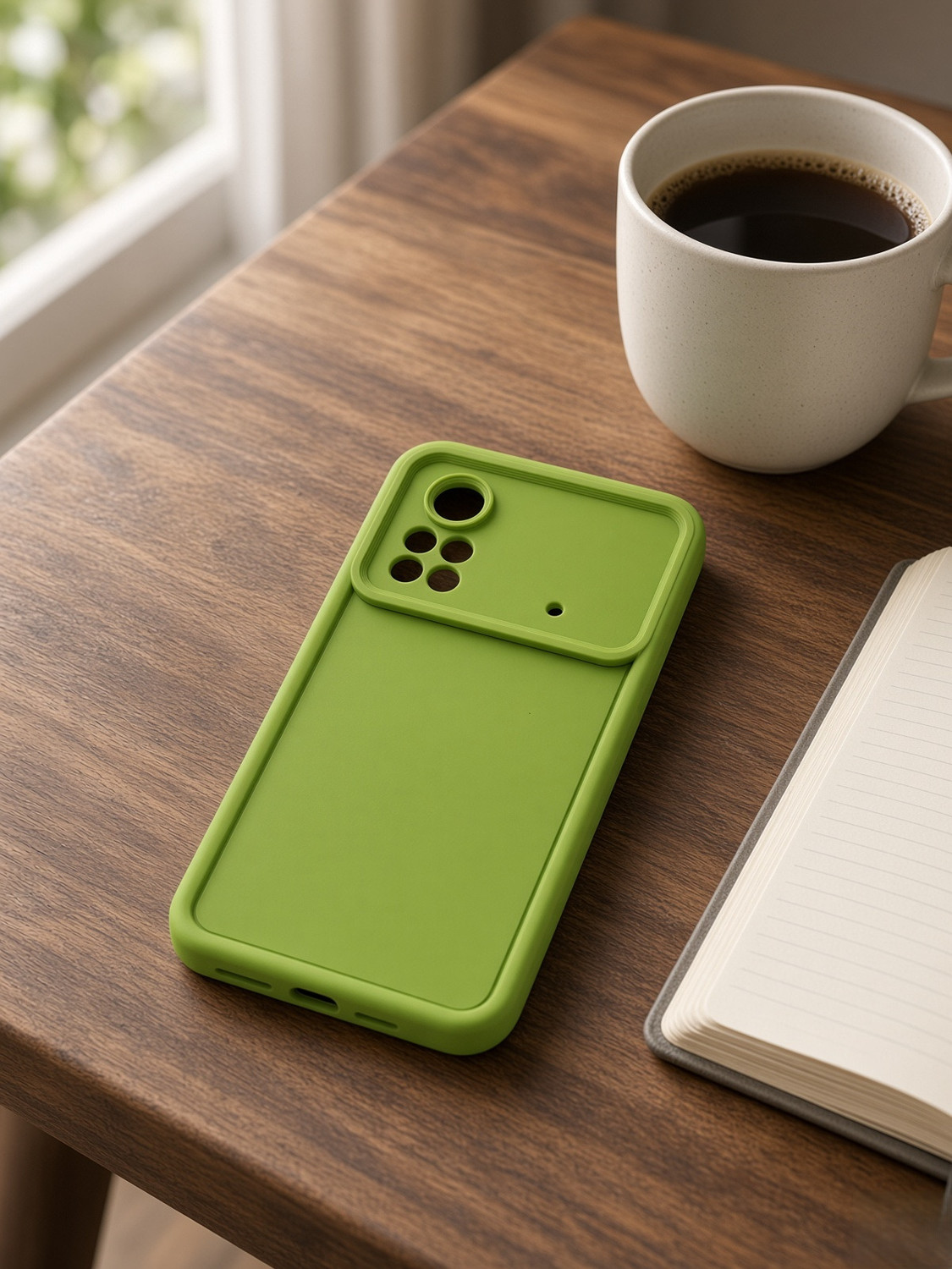 Image of Wellpoint Back Cover for POCO X4 PRO 5G (Green, Camera Bump Protector, Thermoplastic Polyurethane, Pack of: 1)