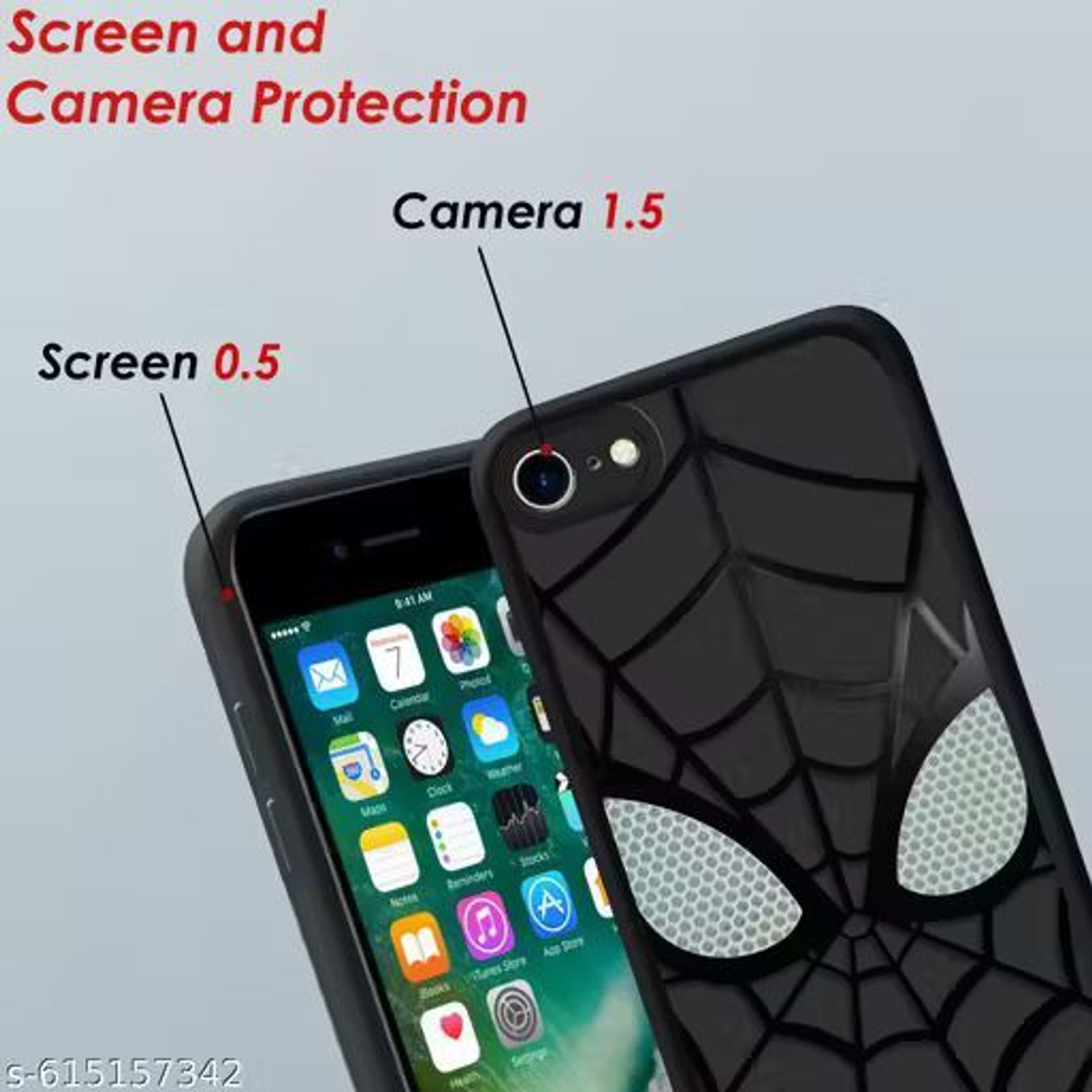 Image of MagicTrap Back Cover for Apple iPhone 7, iPhone 8, iPhone SE 2020 Spidey Face Mask Case Soft Silicone