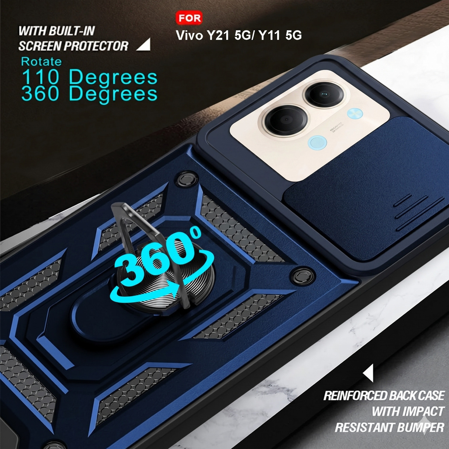 Image of PrintCzar Back Cover for Vivo Y11 5G, Vivo Y21 5G