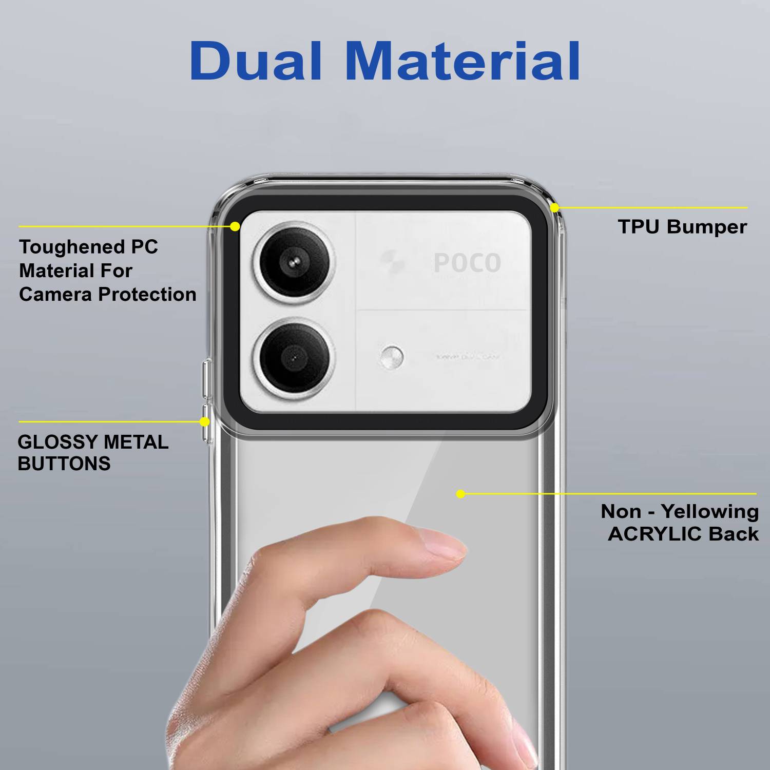 Zapcase Back Cover for Poco X6 Neo 5G Black - Image 5