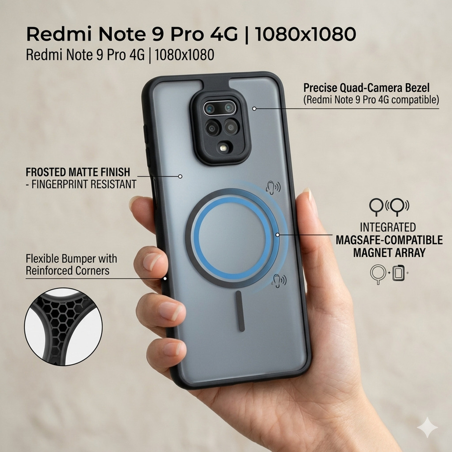 Image of Buyday Back Cover for Redmi Note 9 Pro 4G, Redmi Note 9 Pro Max 4G, Redmi Note 10 Lite, Poco M2 Pro