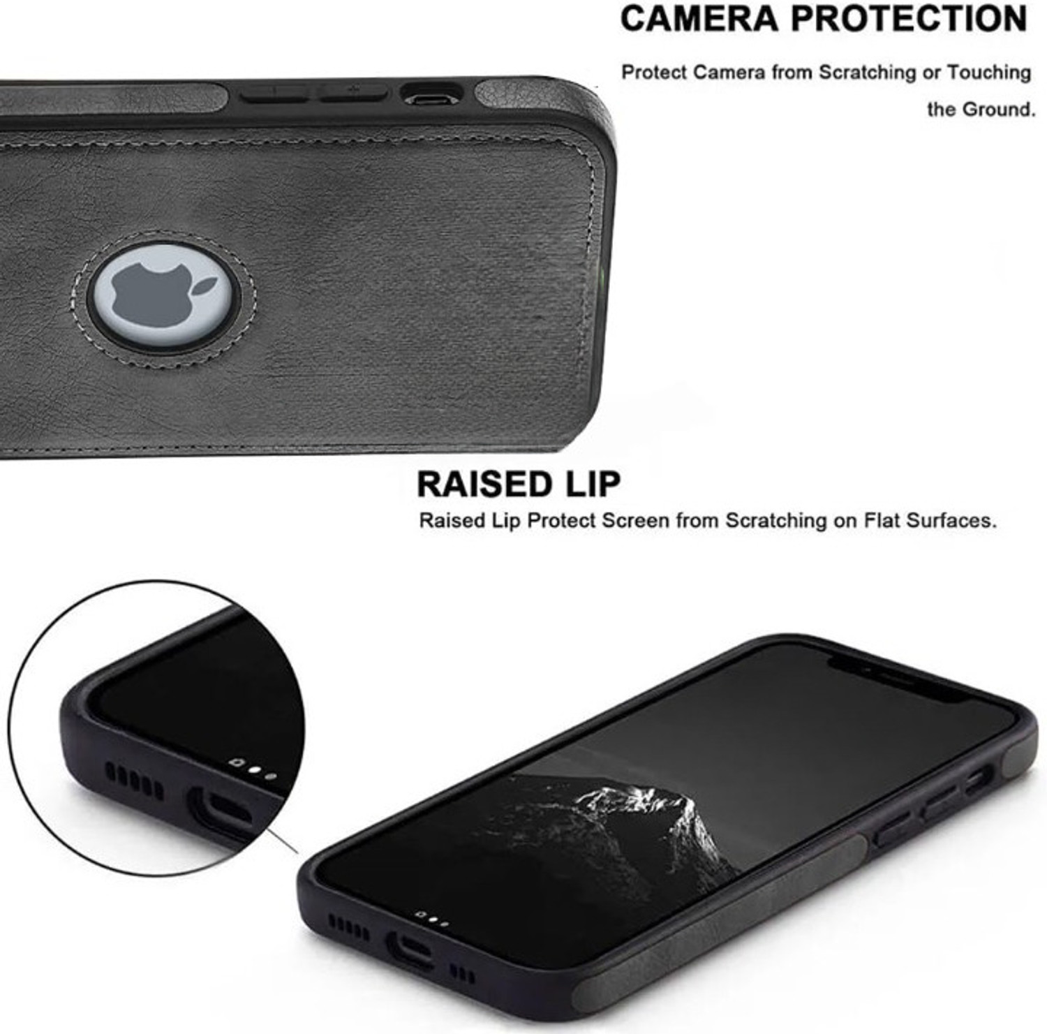 Image of A3sprime Back Cover for Apple iPhone 13, |Soft TPU Artificial Leather with Built-in Camera Protector Case|