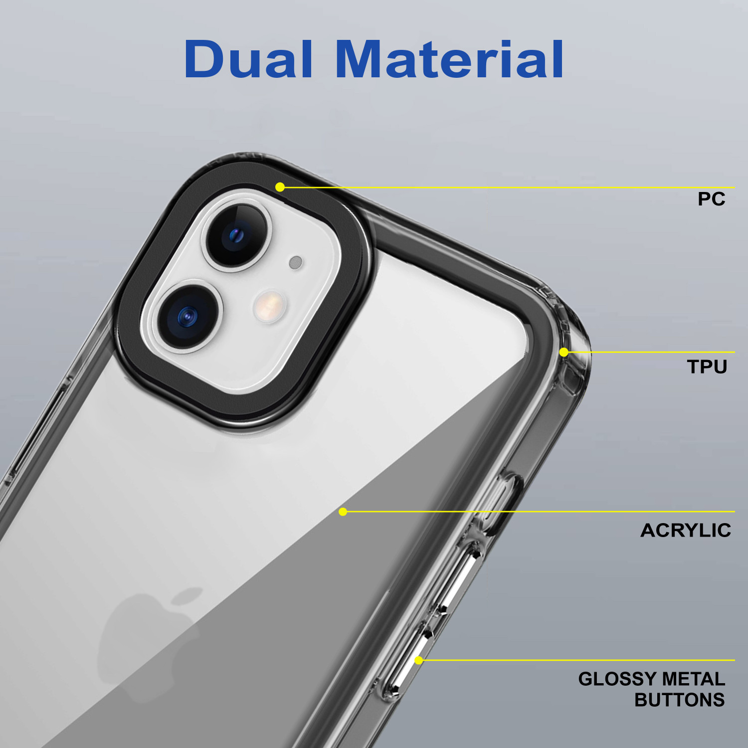 Image of GLOBAL NOMAD Back Cover for iPhone 12 (Black, Grip Case, Thermoplastic Polyurethane, Pack of: 1)