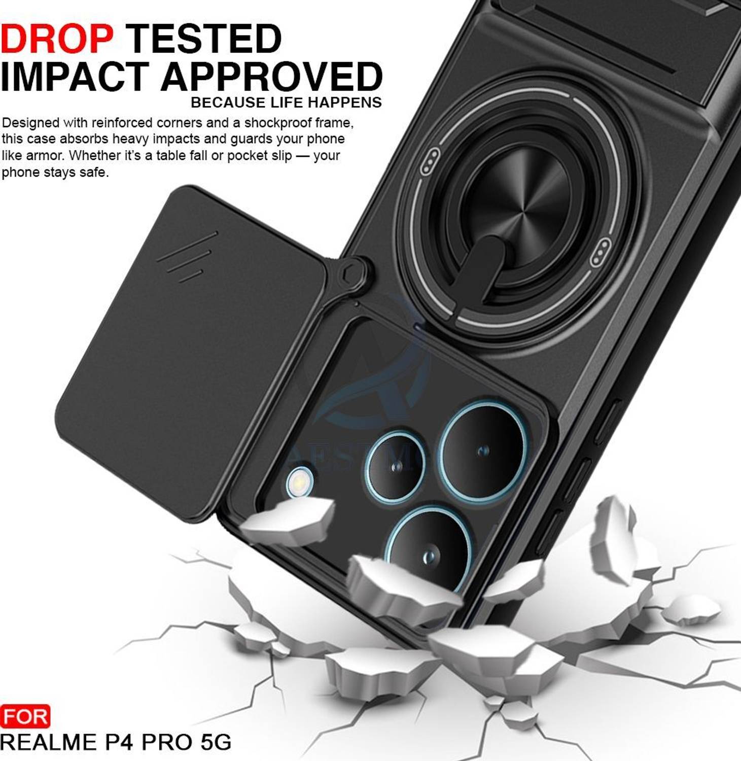 AESTMO Back Cover for Realme P4 Pro 5G Black - Image 3