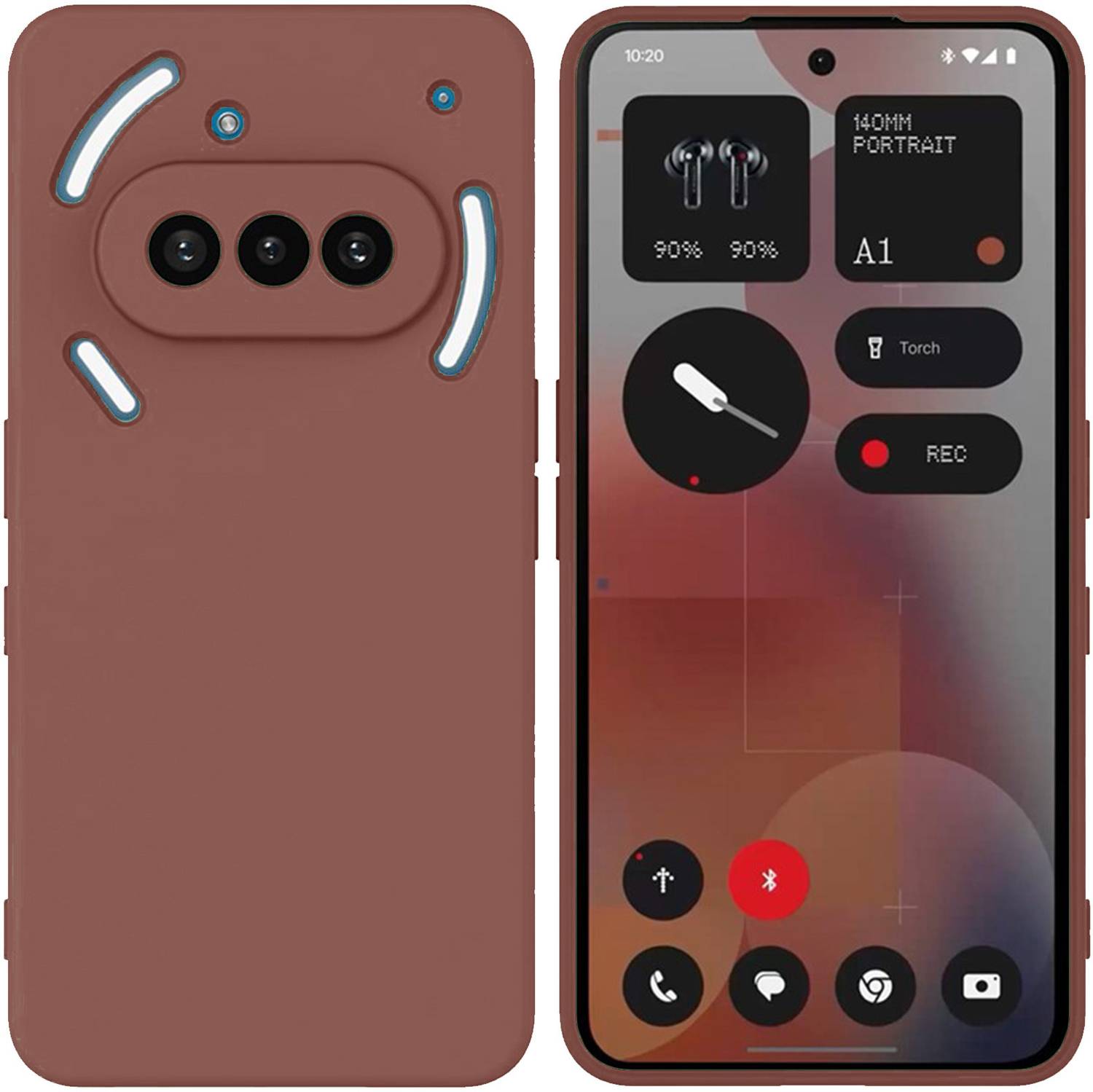 ArmourPro Back Cover for Nothing Phone (3a), Red Brown Silicon Case
